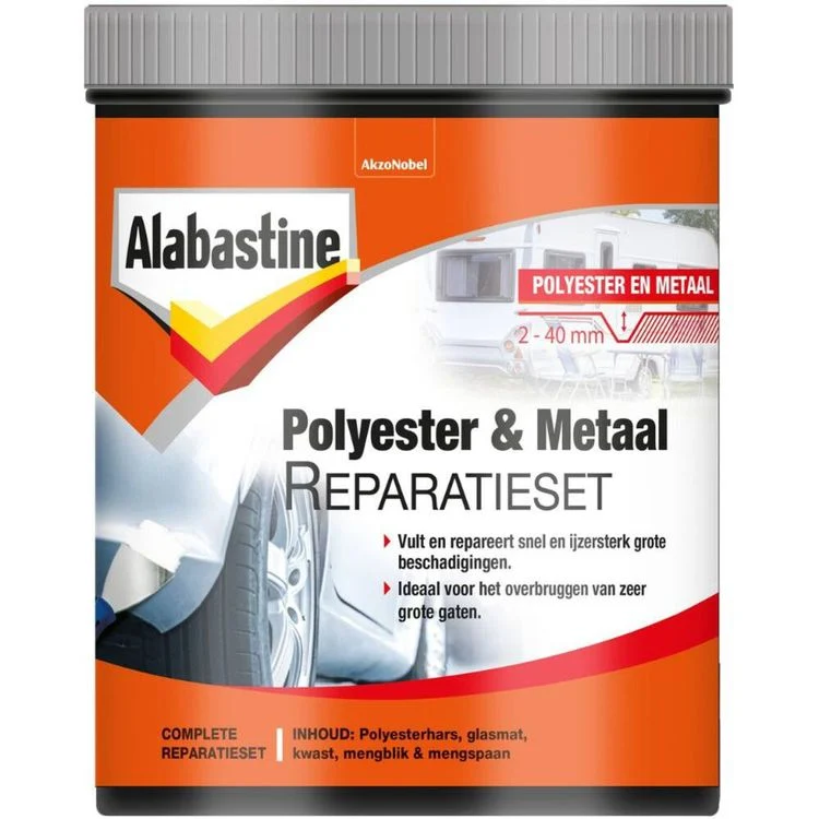 Alabastine Polyester & metaal reparatieset transparant