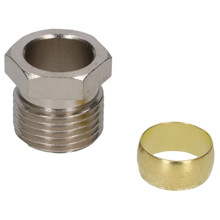 Sanivesk knelring met drukmoer recht 1/2"Mx15mm