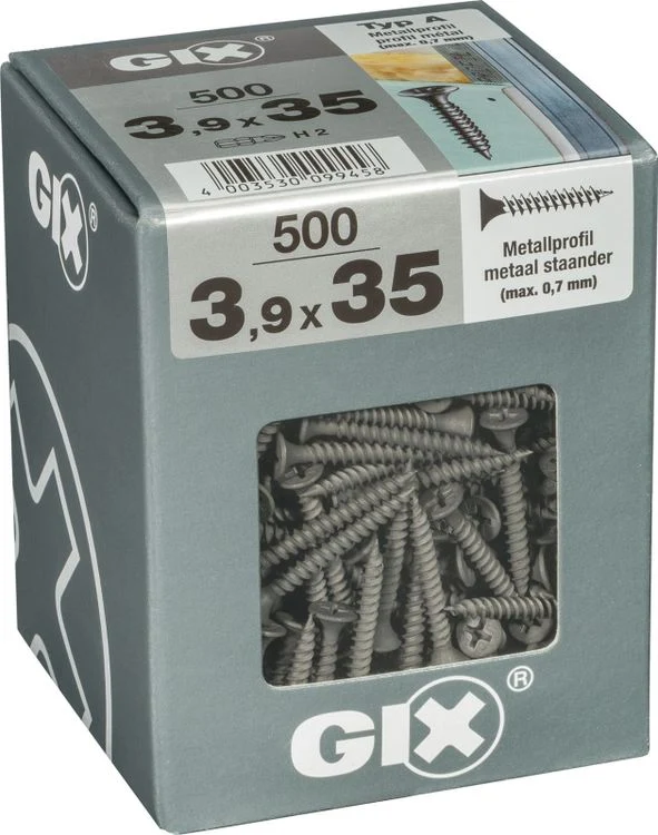 Spax GIX gipsplaatschroef philips trompetkop 3,9x35mm 500st
