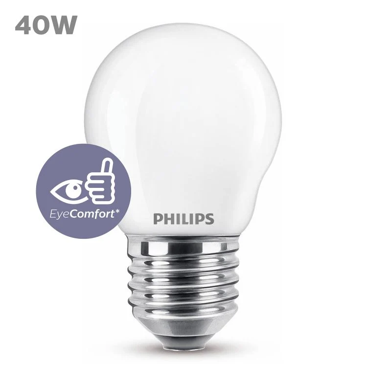 Philips LED lamp kogel E27 mat warm wit 3,4W 470LM