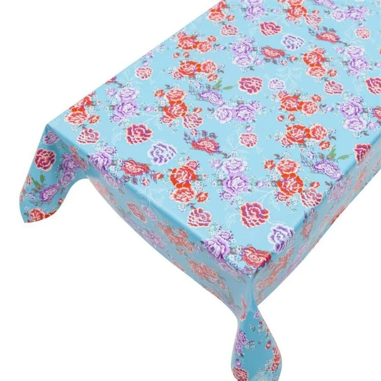 Tafelzeil Indochine bloemen blauw 140cm per meter