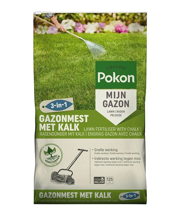 Pokon Mijn Gazon 3-in-1 gazonmest met kalk voor 125m²