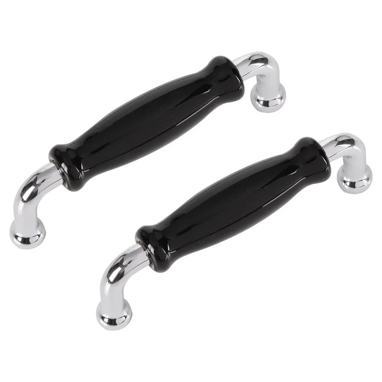 Differnz meubelgreep keramiek, chroom zwart 106x37mm 2st