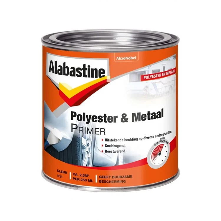 Alabastine Polyester & metaal primer grijs 500ml