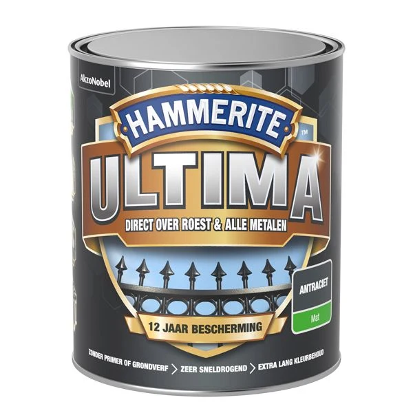Hammerite Ultima metaallak mat antraciet 750ml