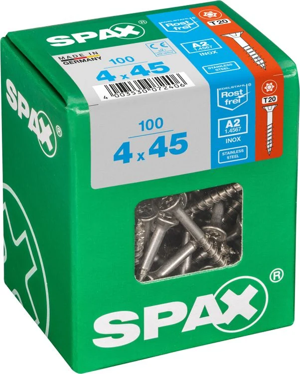 Spax A2 schroef T-star plus verzonken kop 4x45mm 100st
