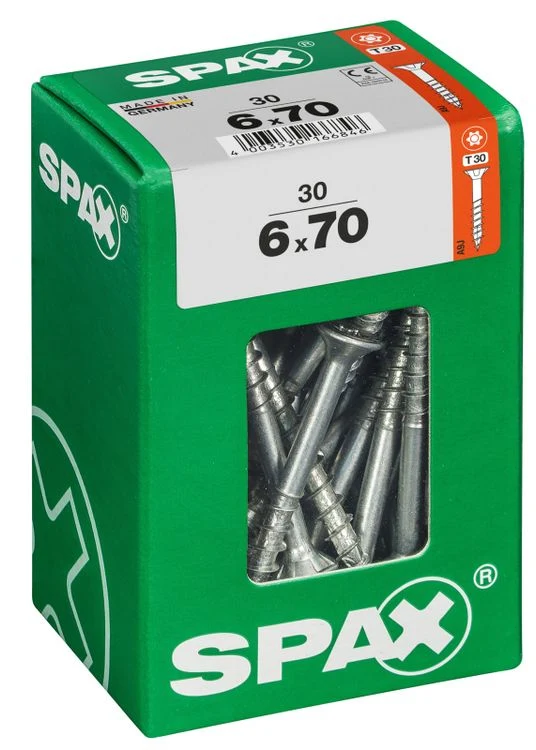 Spax schroef T-star plus verzonken kop 6x70mm 30st
