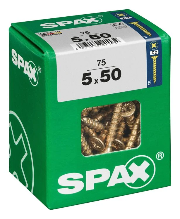Spax schroef pozidrive verzinkt 5x50mm 75st