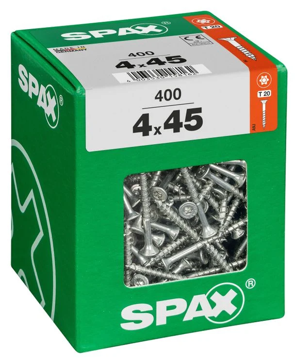 Spax schroef T-star plus verzonken kop 4x45mm 400st