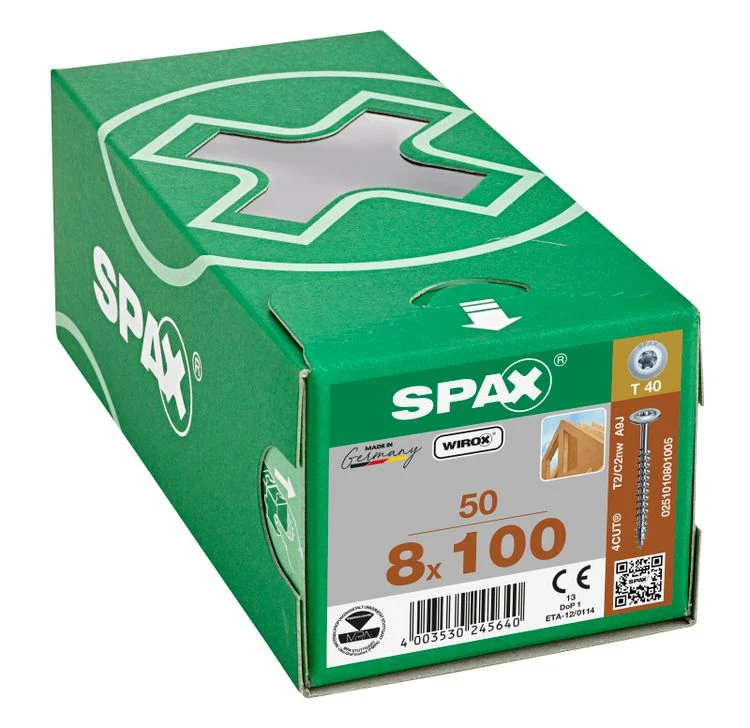 Spax HI.Force schroef T-star plus discuskop 8x100mm 50st