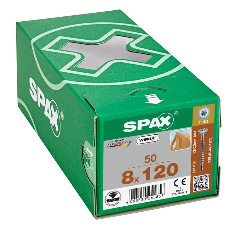 Spax HI.Force schroef T-star plus discuskop 8x120mm 50st