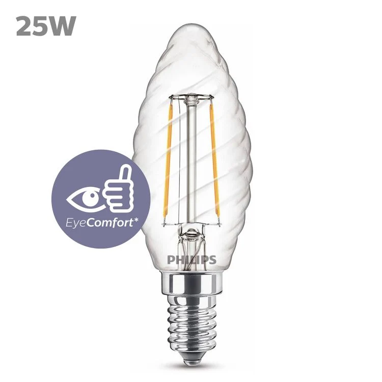 Philips LED lamp kaars E14 helder ww 1,9W 260LM