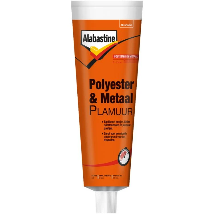 Alabastine Polyester & metaal plamuur wit 125ml