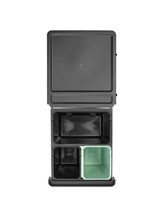 Brabantia inbouwemmer Sort & Go dark grey 10+10+20L