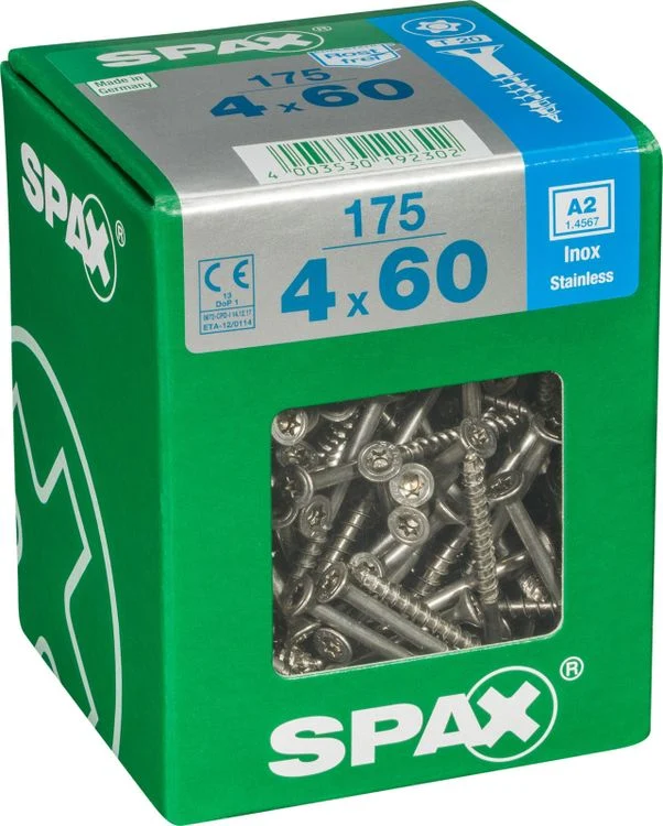 Spax A2 schroef T-star plus verzonken kop 4x60mm 175st
