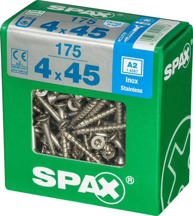 Spax A2 schroef T-star plus verzonken kop 4x45mm 175st
