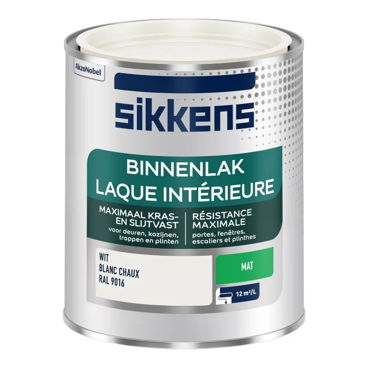 Sikkens lak mat RAL9016 fris wit 750ml