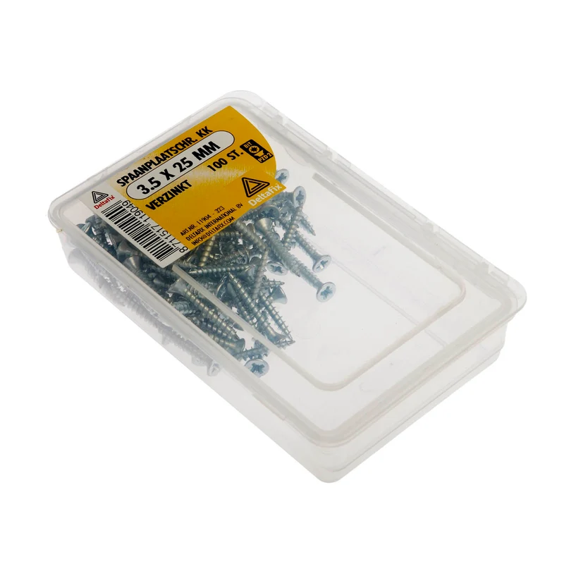 Deltafix spaanplaatschroef pozidrive platkop 3,5x25mm 100st