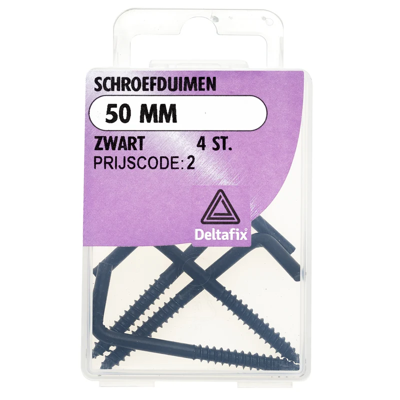 Deltafix schroefduim gecoat metaal zwart 50mm 4st