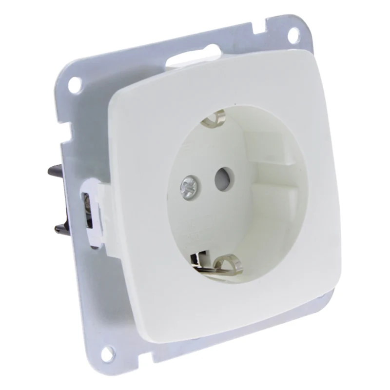 Q-Link Exa inbouw stopcontactdoos 1-voudig kindbeveiliging randaarde wit
