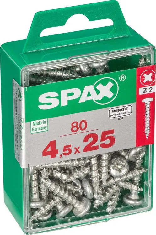 Spax schroef pozidrive bolkop 4,5x25mm 80st