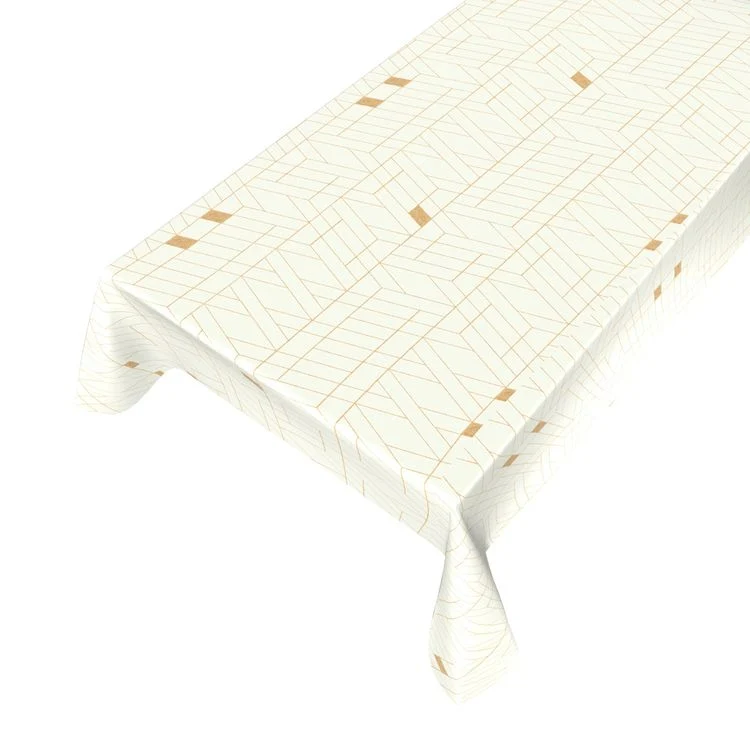 Tafelzeil Grace geometrische vormen beige 140cm per meter