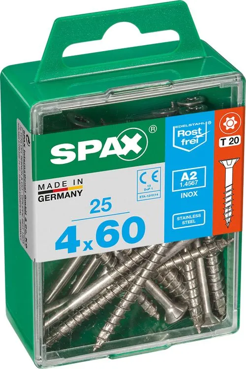 Spax A2 schroef T-star plus verzonken kop 4x60mm 25st