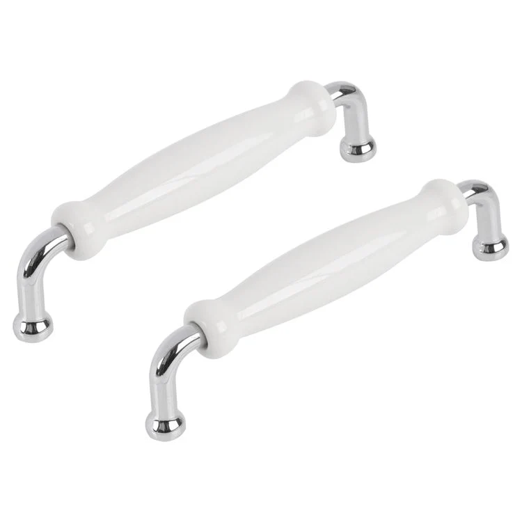 Differnz meubelgreep keramiek, chroom wit 140x37mm 2st