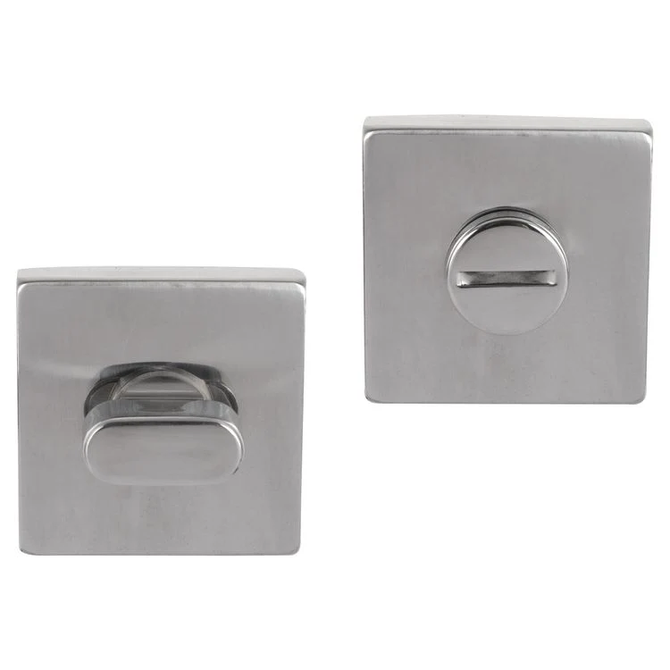 Differnz rozet met sluiting chroom vierkant RVS 2st