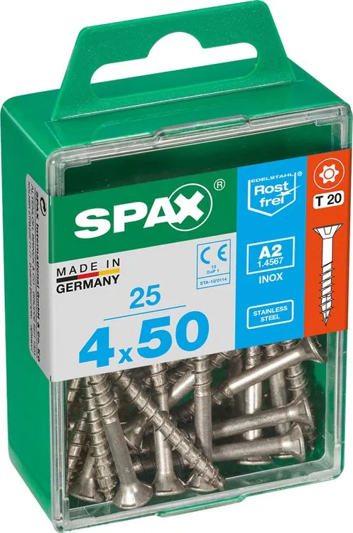 Spax A2 schroef T-star plus verzonken kop 4x50mm 25st