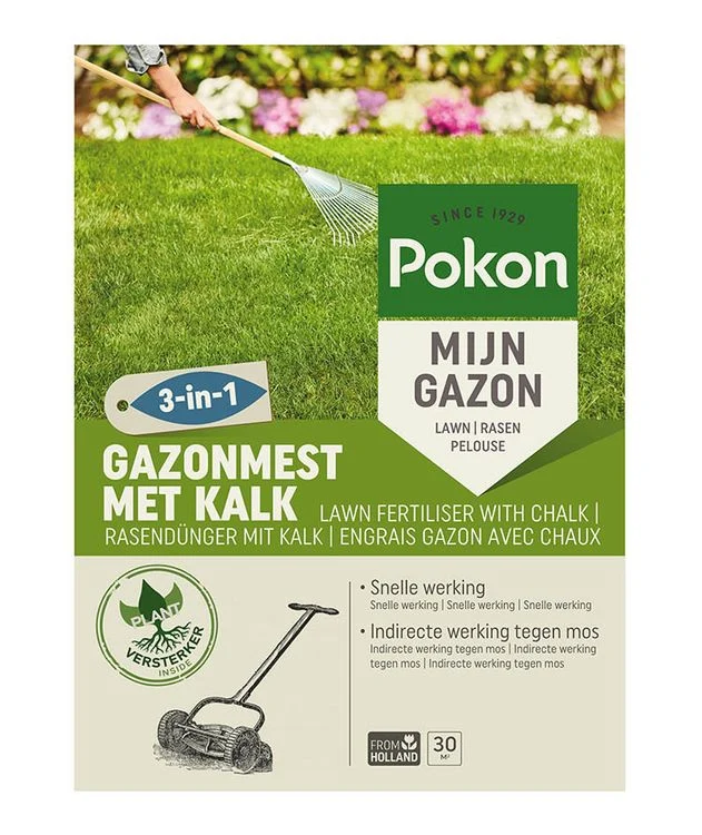 Pokon Mijn Gazon 3-in-1 gazonmest met kalk voor 30m²