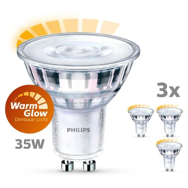 Philips LED spotlamp dimbaar GU10 2,6W helder 5x5,4cm