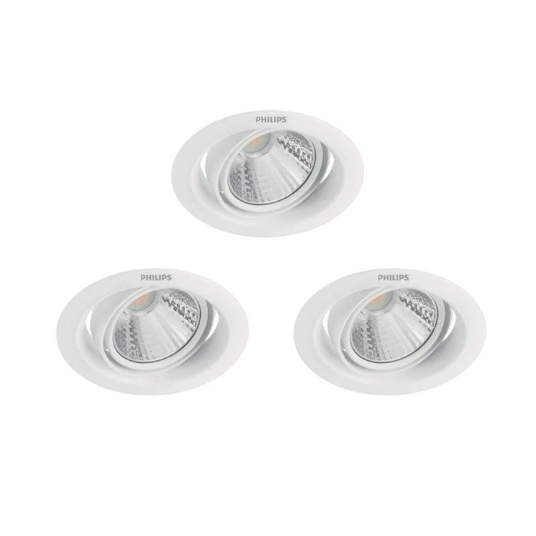 Philips LED inbouwspot Pomeron wit ⌀9cm 7W dimbaar set van 3