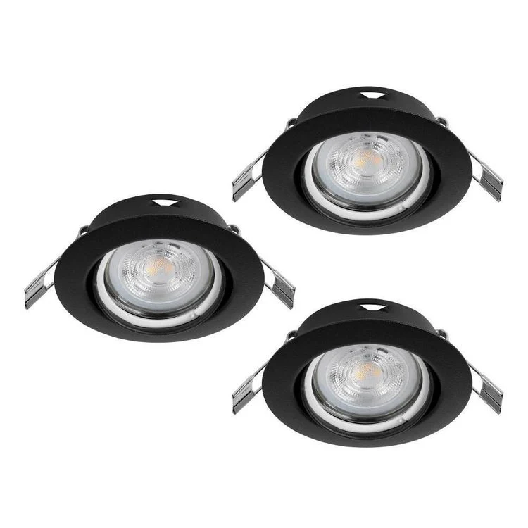 Eglo LED inbouwspot Favazzina zwart Ø88mm set van 3