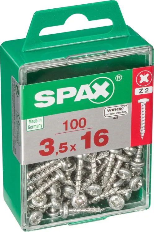 Spax schroef pozidrive bolkop 3,5x16mm 100st