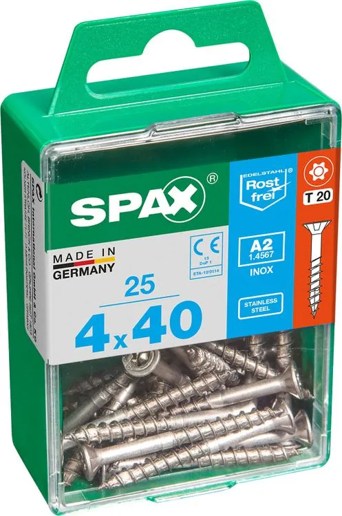 Spax A2 schroef T-star plus verzonken kop 4x40mm 25st