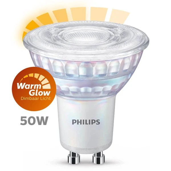 Philips LED spotlamp dimbaar GU10 3,8W helder 5x5,4cm