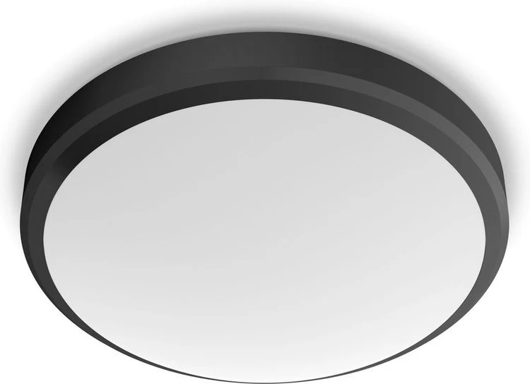 Philips Doris LED plafondlamp ⌀22cm zwart kunststof