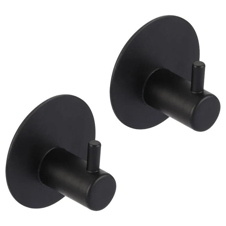 Differnz haak RVS rond mat zwart 2st