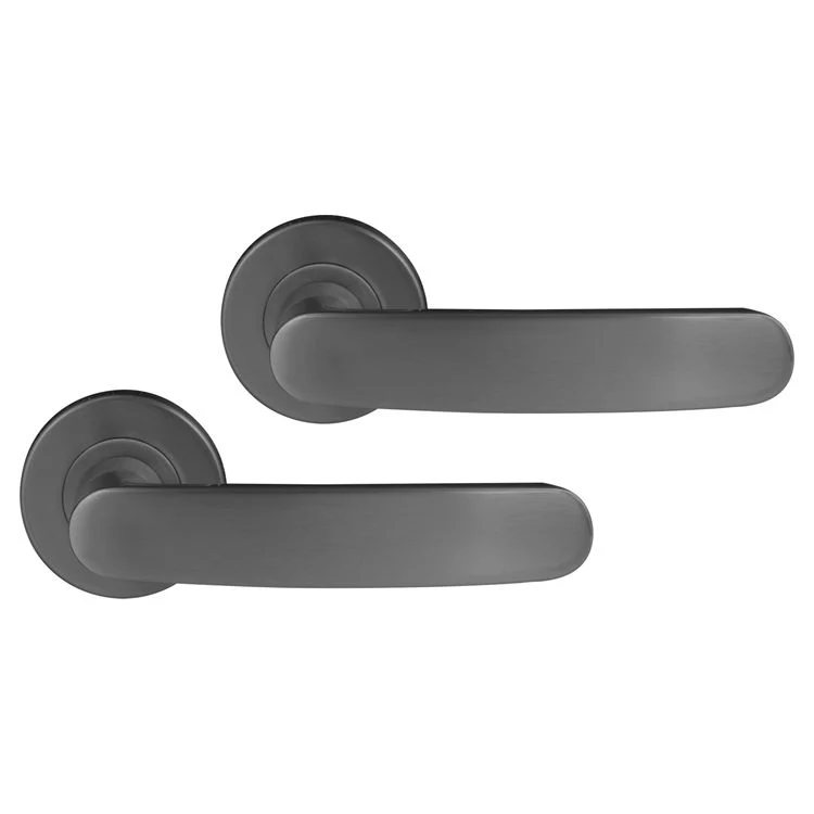 Differnz Eindhoven deurkruk op rozet gun metal rond RVS
