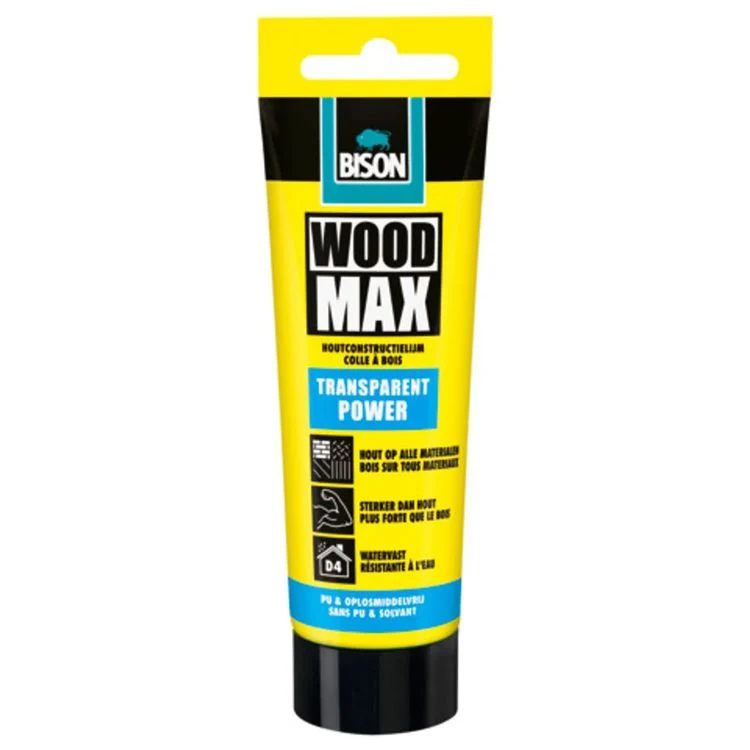 Bison Wood max houtconstructielijm elastisch transparant 85gr