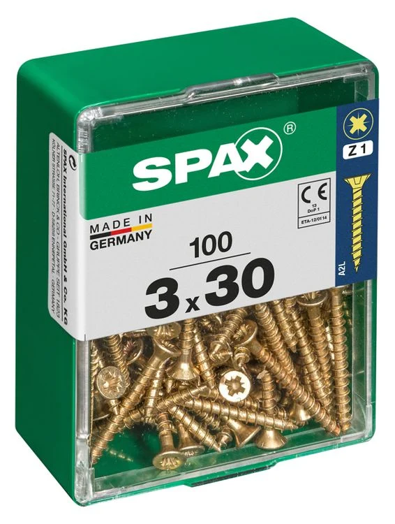Spax schroef pozidrive verzinkt 3x30mm 100st