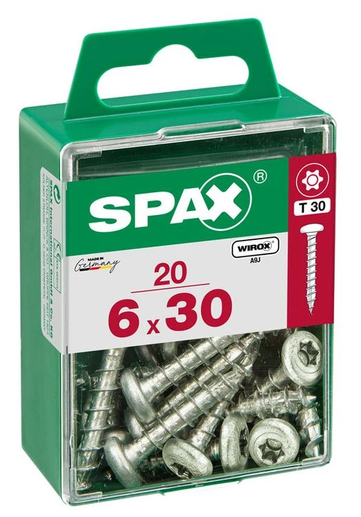 Spax schroef pozidrive bolkop 6x30mm 20st