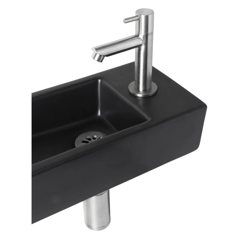 Differnz fonteinset Hator rechts mat zwart 9x37,5x18.5cm