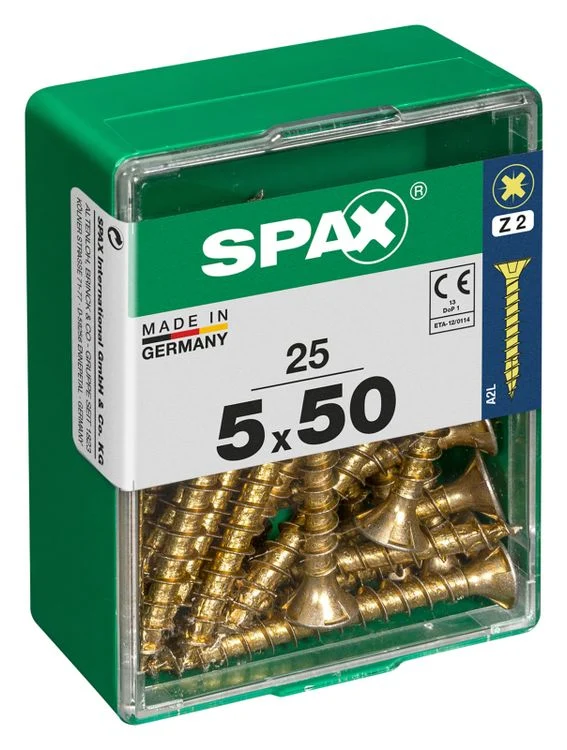 Spax schroef pozidrive verzinkt 5x50mm 25st