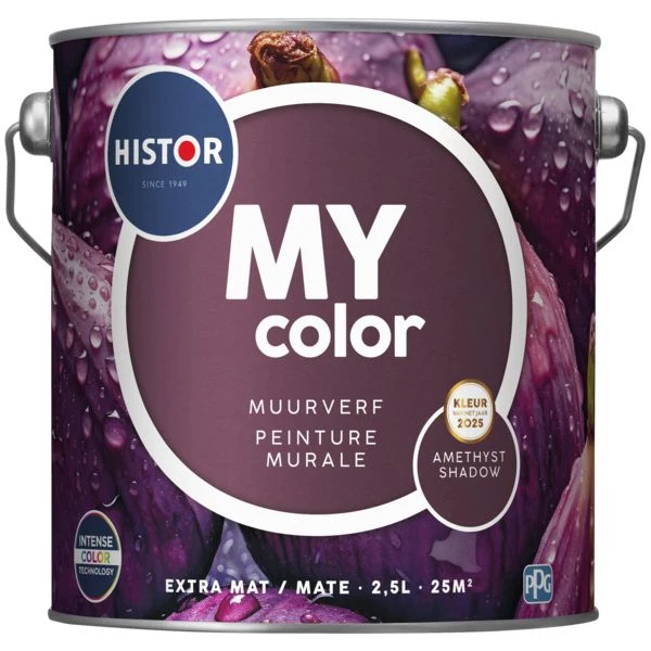 Histor MY color muurverf extra mat PPG1046-7 amethyst shadow 2,5L