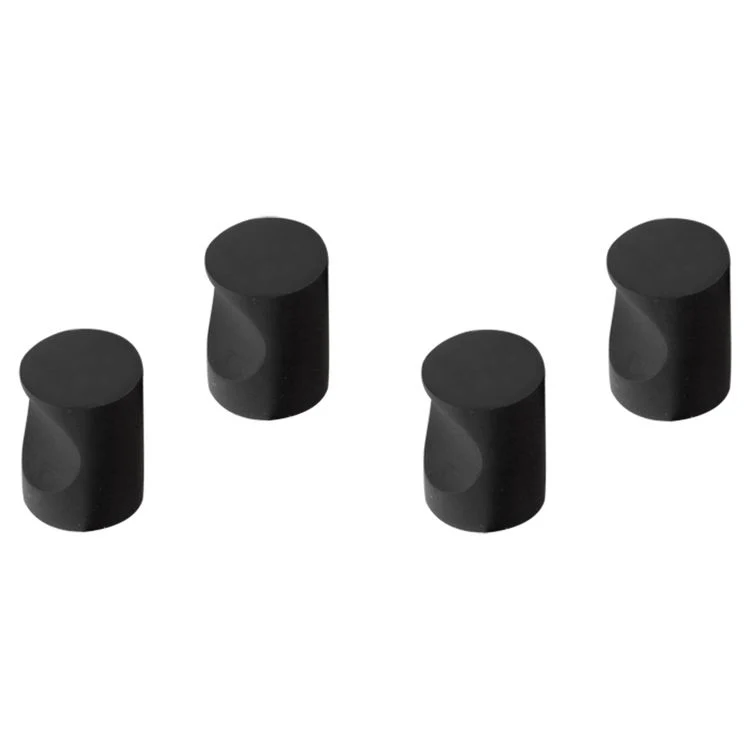 Differnz knop aluminium mat zwart 12mm 4st