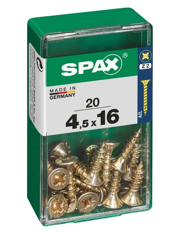 Spax schroef pozidrive verzinkt 4,5x16mm 20st