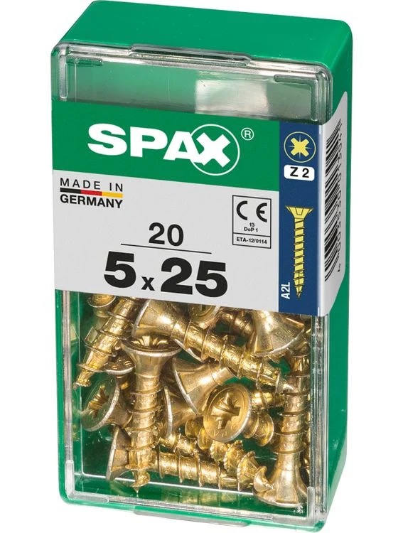 Spax schroef pozidrive verzinkt 5x25mm 20st
