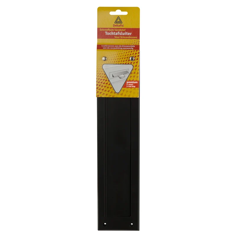 Deltafix brievenbus tochtafsluiter klep Premium zwart kunststof
